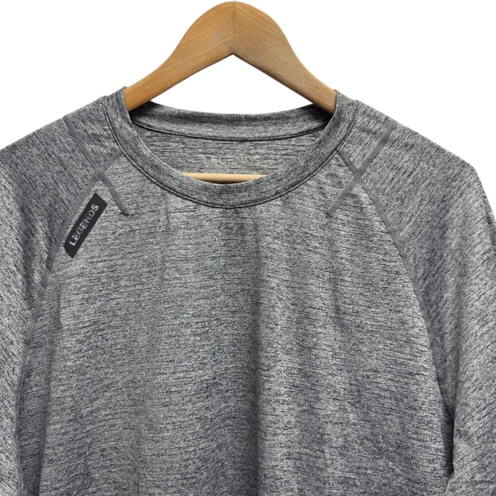 Legends Men's Sz XL Athletic Gray Heathered Short Sleeve Performance T-Shirt euc